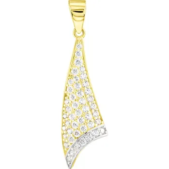 Přívěsek GEMMAX Elegantní zlatý přívěsek se zirkony – zlatý šperk ryzosti 585/1000 v Dárkovém balení s Certifikátem GLPCB-41881