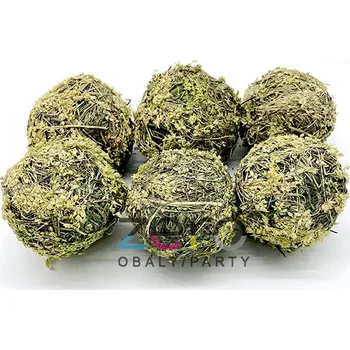 Koule přírodní dekorační pr. 7 cm (6 ks) - zelená