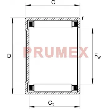 INA BK 3020 jehlové ložisko s lisovaným pouzdrem