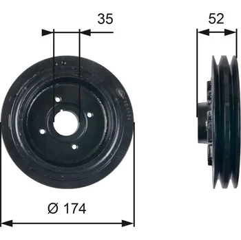 Řemenice, klikový hřídel GATES TVD1124