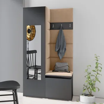 Předsíňová stěna Předsíňová stěna Emi 13 - grafit Barva panelů: Béžová - Trinity 04