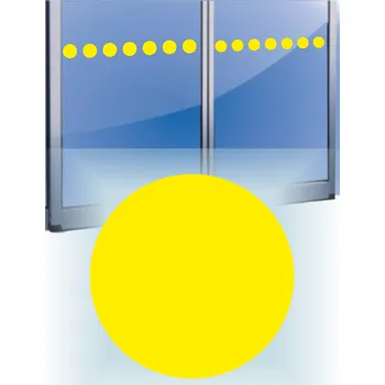 Označení prosklených ploch kruh žlutý samolepící vinylová fólie pás 5 x 80 cm