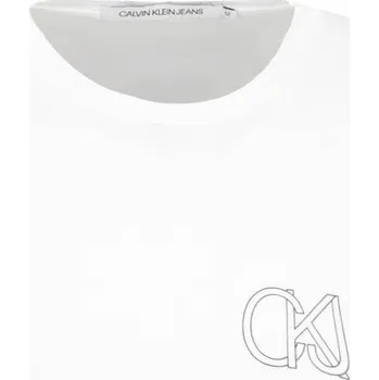 CALVIN KLEIN JEANS Tričko CHEST CROSSED | Barva:bílý | Velikost:L