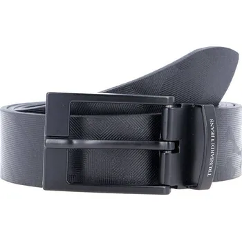 Opasek Trussardi Jeans Kůžoný opasek CITY | Barva:černý | Velikost:90