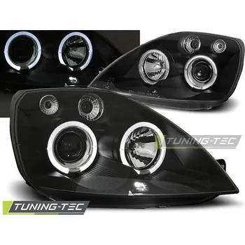 Přední světlomet PŘEDNÍ SVĚTLA FORD FIESTA MK6 05.02-08.05 ANGEL EYES ČERNÁ