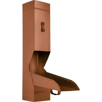 sběrač dešťové vody Zachytávač vody hliníkový hranatý měděno hnědý 80 mm