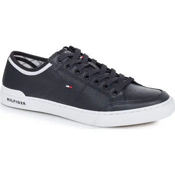 Pánská obuv Tommy Hilfiger Kůžoné plátěné tenisky HARRINGTON 5A | Barva:tmavě modrá | Velikost:41