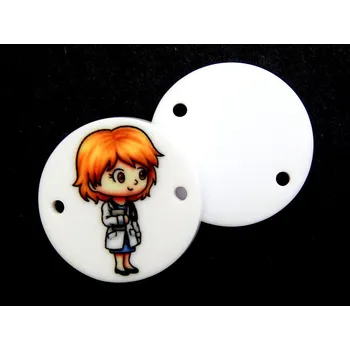 Knoflík GU505, Plastový knoflík, nášivka, Lékařka/ doktorka, 36" / 1ks