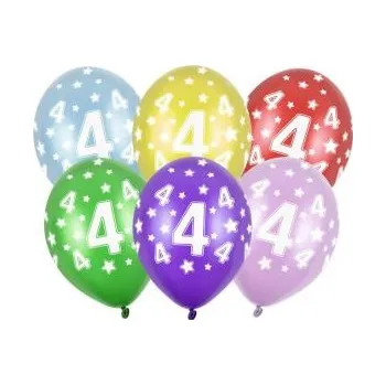 Silné Balónky 30cm metalické mix - narozeniny - Birthday No.4