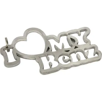 Kovová Klíčenka "I love my Benz" - nerez