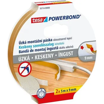 Lepicí páska Lepicí páska tesa Powerbond Slim - úzká, pěnová, 2ks v balení, 5m:9 mm