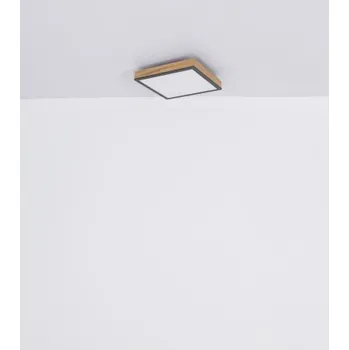 Osvětlení GLOBO Stropní svítidlo, hliník, grafit, imitace dřeva, akryl bílý, rám ve vzhledu dubu, DxŠxV: 45x45x7cm včetně 1xLED 24W 230V, zdroj 2500lm, výstup 1500lm, 3000K