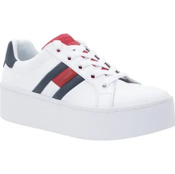 Dámské pantofle Tommy Jeans Kůžoné plátěné tenisky ICON | Barva:bílý | Velikost:39