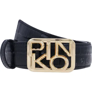 Módní doplněk Pinko Kůžoný opasek FISCHIO | Barva:černý | Velikost:M