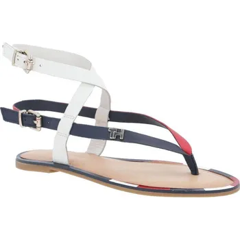 Dámské pantofle Tommy Hilfiger Kůžoné sandály ICONIC | Barva:červený | Velikost:36