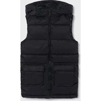 Dívčí svetr Mayoral dívčí prošívaná vesta 7379 hnědá, černá barva: černá, Rozměr: 157 (14 let)