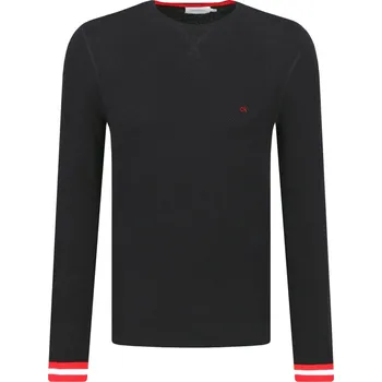 Pánský svetr Calvin Klein Svetr RICE STITCH TIPPING | Barva:černý | Velikost:L