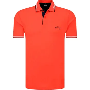 Pánské tričko BOSS ATHLEISURE Polokošile Paul Curved | Barva:oranžový | Velikost:L