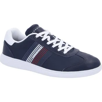 Pánská obuv Tommy Hilfiger Kůžoné plátěné tenisky ESSENTIAL CORPORATE | Barva:tmavě modrá | Velikost:41