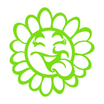 Samolepící dekorace Květina dekor 034 pravá vysmátá kopretina (04 - zelená kawasaki) SAMOLEPKA NA AUTO, NÁLEPKA, FÓLIE, POLEP, TUNING, VLASTNÍ TEXT, TISK, AUTOSAMOLEPKY.cz, POLEPY, OBRÁZEK, LOGO, 3D STICKERS