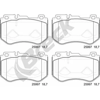 Brzdová destička Sada brzdových destiček, kotoučová brzda BRECK 25997 00 701 00
