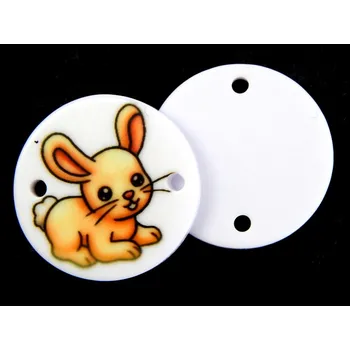 Knoflík GU440, Plastový knoflík, nášivka, zajíc, 36" / 1 kus