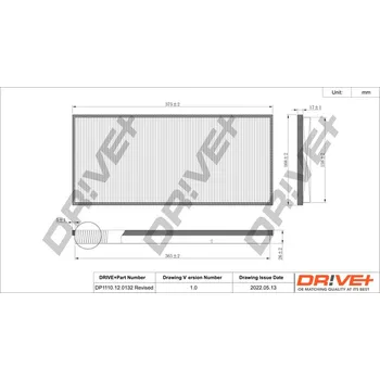 Kabinový filtr Filtr vzduchu v interiéru Dr!ve+ DP1110.12.0132
