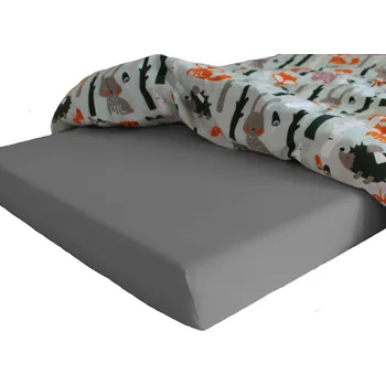 Prostěradlo Bavlněné prostěradlo do školky - Šedá s gumou Rozměr:: 60 x 120 cm