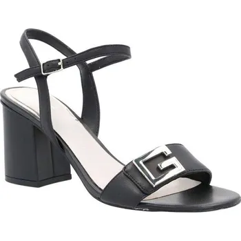 Dámské sandále Guess Kůžoné sandály na klínku MACK | Barva:černý | Velikost:35