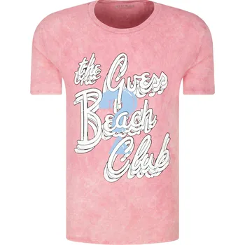 GUESS JEANS Tričko BEACH CLUB | Barva:růžová | Velikost:L