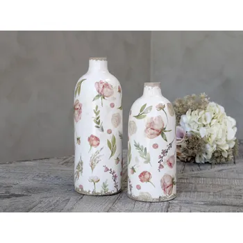 Váza Keramická dekorační váza s květy Floral Étel - Ø 11*26cm