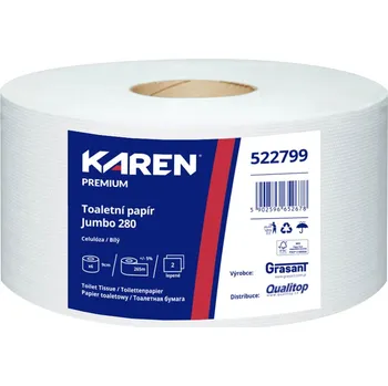 Toaletní papír Grasant Karen Jumbo 280 bílý 2vrstvý 6 ks