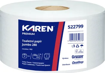 Toaletní papír Grasant Karen Jumbo 280 bílý 2vrstvý 6 ks