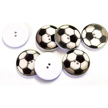 Knoflík GU413, Plastový knoflík, fotbalový míč, 20 mm / 1 kus