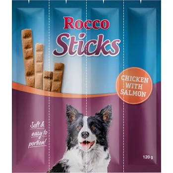 Pamlsek pro psa 120g Rocco Sticks - kuřecí a losos