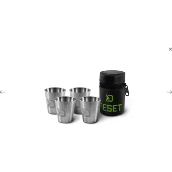 Kempingové nádobí Delphin set nerezových panáků 30ml