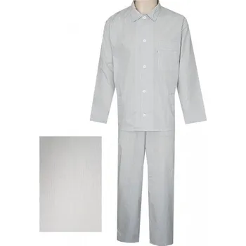Pánské pyžamo Pánské Pyžamo Popelín FOLTÝN PI12 modrý proužek Velikost: 4XL, Materiál: Košilovina-popelín