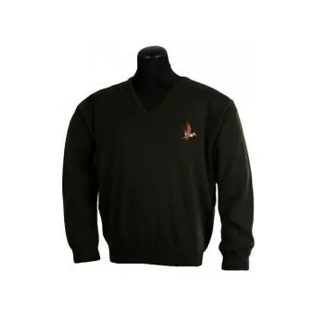 Pánský svetr Afars Myslivecký svetr do ,,V,, s motivem - slabý - Velikost S