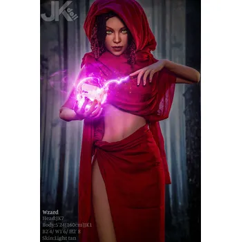 Silikonová panna JKdoll - TPE SexDolls 160cm (JK1) + hlava č.JK-7 Light Tan (Wzard)