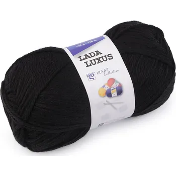 Příze Pletací příze Lada Luxus 100 g, barva 7 (59005) černá