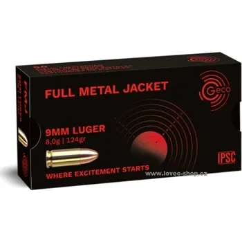 Sportovní střelba Geco 9mm Luger Geco 8,0g 50ks náboje