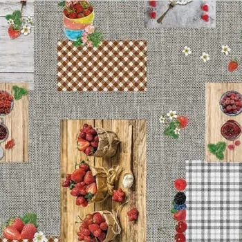 ubrus Ubrus PVC metráž letní ovoce na šedém podkladu šířka 140 cm