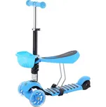 Dětská tříkolová koloběžka MINI SCOOTER 2v1 se svítícími LED koly, modrá