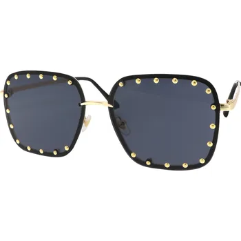 Sluneční brýle Dámské sluneční brýle, čtvercové s ozdobou B3723, černé barvy 9001558