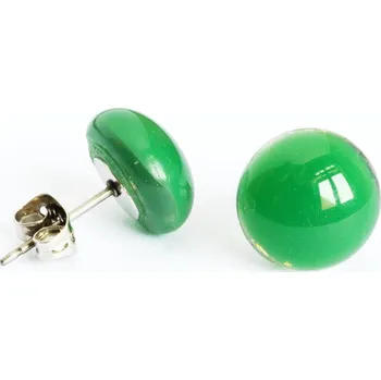 Náušnice Skleněné náušnice zelené PUZETY N1810