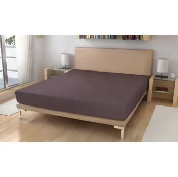 Prostěradlo Polášek Holešov Froté prostěradlo č.65 fialovo hnědá 85% bavlna + 15% polyamid Fialová Hnědá 90x200 15 - 18 cm