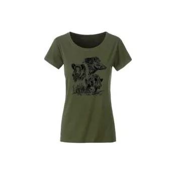 E-myslivost Myslivecké tričko dámské - RODINA DIVOČÁKŮ - Velikost XS