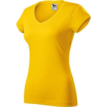 Fit V-neck tričko dámské žlutá S