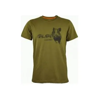 Dívčí tričko C.I.T. TRADE s.r.o. Dětské myslivecké tričko - potisk divočák - Velikost 10