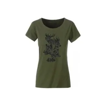 E-myslivost Myslivecké tričko dámské - V LESE - Velikost M